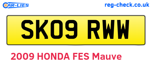 SK09RWW are the vehicle registration plates.