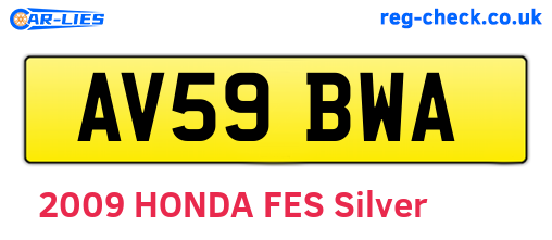 AV59BWA are the vehicle registration plates.