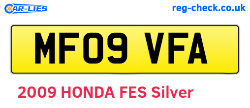 MF09VFA are the vehicle registration plates.