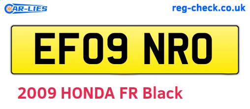 EF09NRO are the vehicle registration plates.