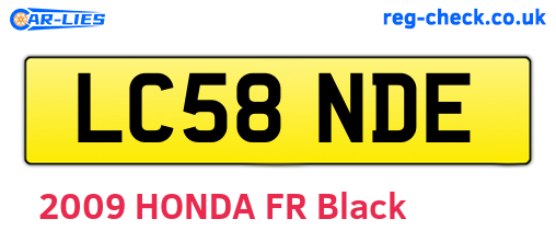 LC58NDE are the vehicle registration plates.