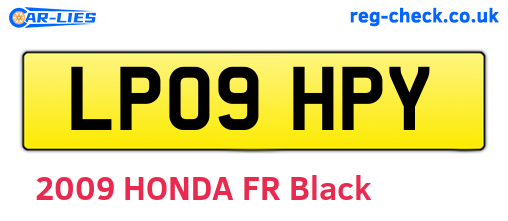 LP09HPY are the vehicle registration plates.