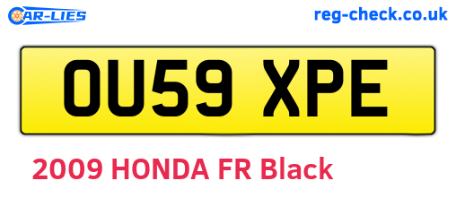 OU59XPE are the vehicle registration plates.