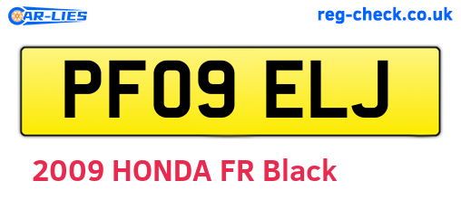 PF09ELJ are the vehicle registration plates.