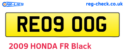 RE09OOG are the vehicle registration plates.