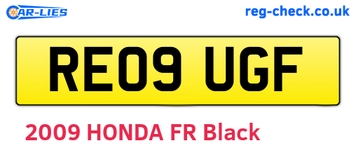 RE09UGF are the vehicle registration plates.