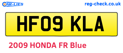 HF09KLA are the vehicle registration plates.