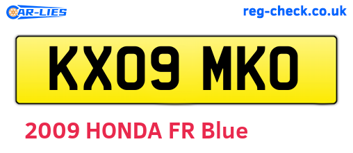 KX09MKO are the vehicle registration plates.