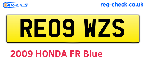 RE09WZS are the vehicle registration plates.