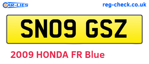 SN09GSZ are the vehicle registration plates.