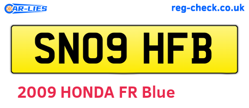 SN09HFB are the vehicle registration plates.
