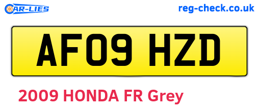 AF09HZD are the vehicle registration plates.