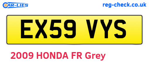 EX59VYS are the vehicle registration plates.