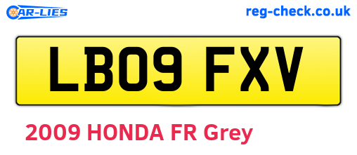 LB09FXV are the vehicle registration plates.