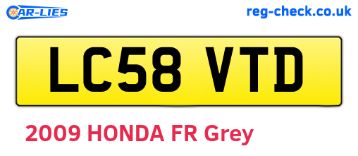 LC58VTD are the vehicle registration plates.