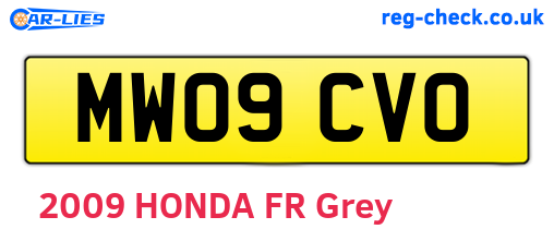 MW09CVO are the vehicle registration plates.