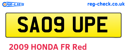 SA09UPE are the vehicle registration plates.