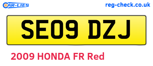 SE09DZJ are the vehicle registration plates.