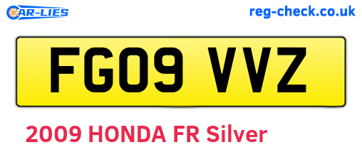 FG09VVZ are the vehicle registration plates.
