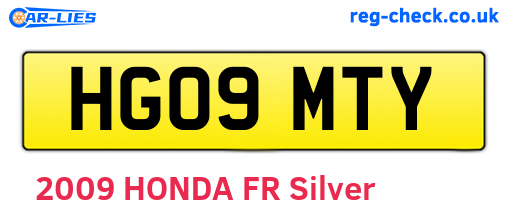 HG09MTY are the vehicle registration plates.