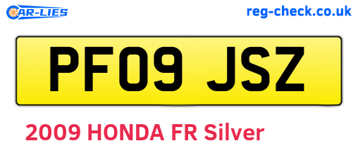 PF09JSZ are the vehicle registration plates.