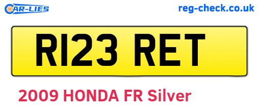 R123RET are the vehicle registration plates.