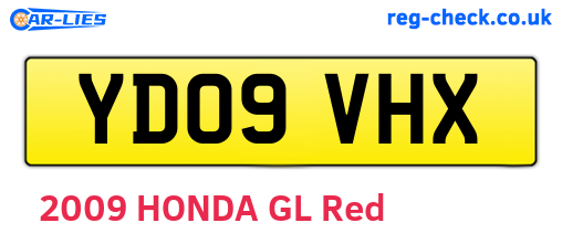 YD09VHX are the vehicle registration plates.
