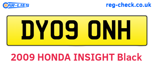 DY09ONH are the vehicle registration plates.