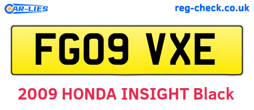 FG09VXE are the vehicle registration plates.