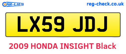 LX59JDJ are the vehicle registration plates.