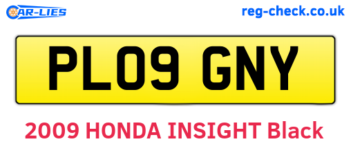 PL09GNY are the vehicle registration plates.