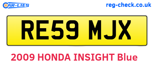 RE59MJX are the vehicle registration plates.
