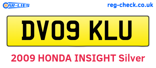 DV09KLU are the vehicle registration plates.