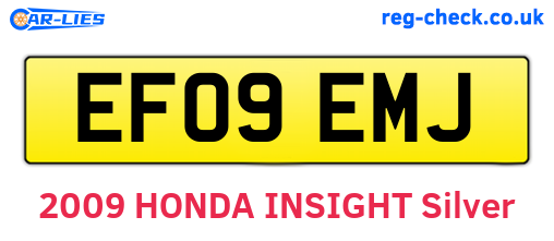 EF09EMJ are the vehicle registration plates.