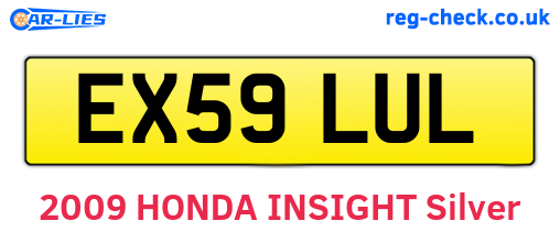 EX59LUL are the vehicle registration plates.