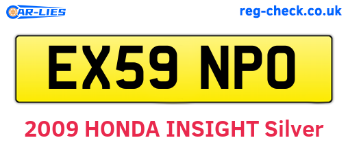 EX59NPO are the vehicle registration plates.