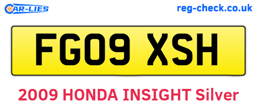 FG09XSH are the vehicle registration plates.