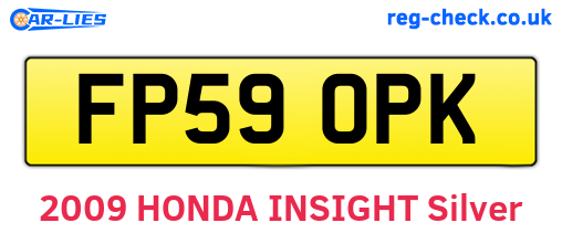 FP59OPK are the vehicle registration plates.