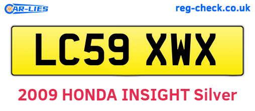 LC59XWX are the vehicle registration plates.