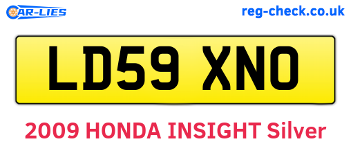 LD59XNO are the vehicle registration plates.