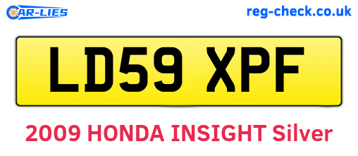 LD59XPF are the vehicle registration plates.