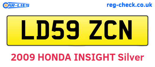 LD59ZCN are the vehicle registration plates.