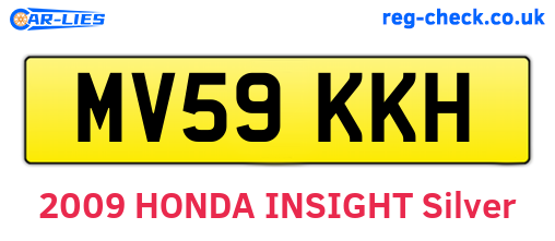 MV59KKH are the vehicle registration plates.
