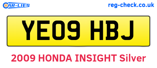 YE09HBJ are the vehicle registration plates.