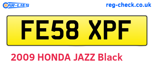 FE58XPF are the vehicle registration plates.