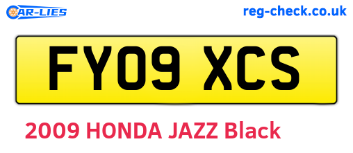 FY09XCS are the vehicle registration plates.