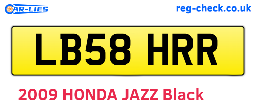 LB58HRR are the vehicle registration plates.