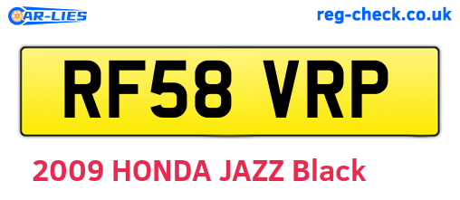 RF58VRP are the vehicle registration plates.