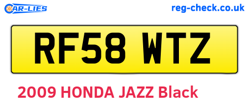 RF58WTZ are the vehicle registration plates.