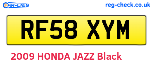 RF58XYM are the vehicle registration plates.